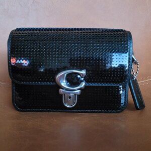 Coach Studio Bag 12 With Sequins Silver/Black